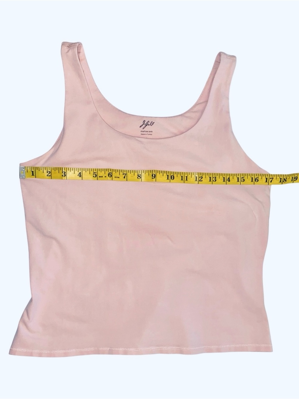 J. JILL Tank Top Shelf Bra Scoop Neck Fitted Pale Pink Women Size L - Picture 4 of 6